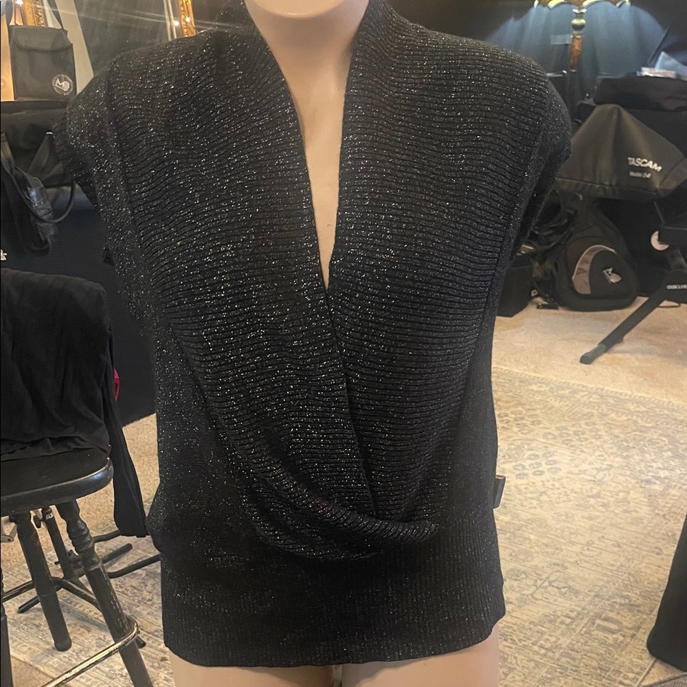 Steve Madden Black Shimmer Top